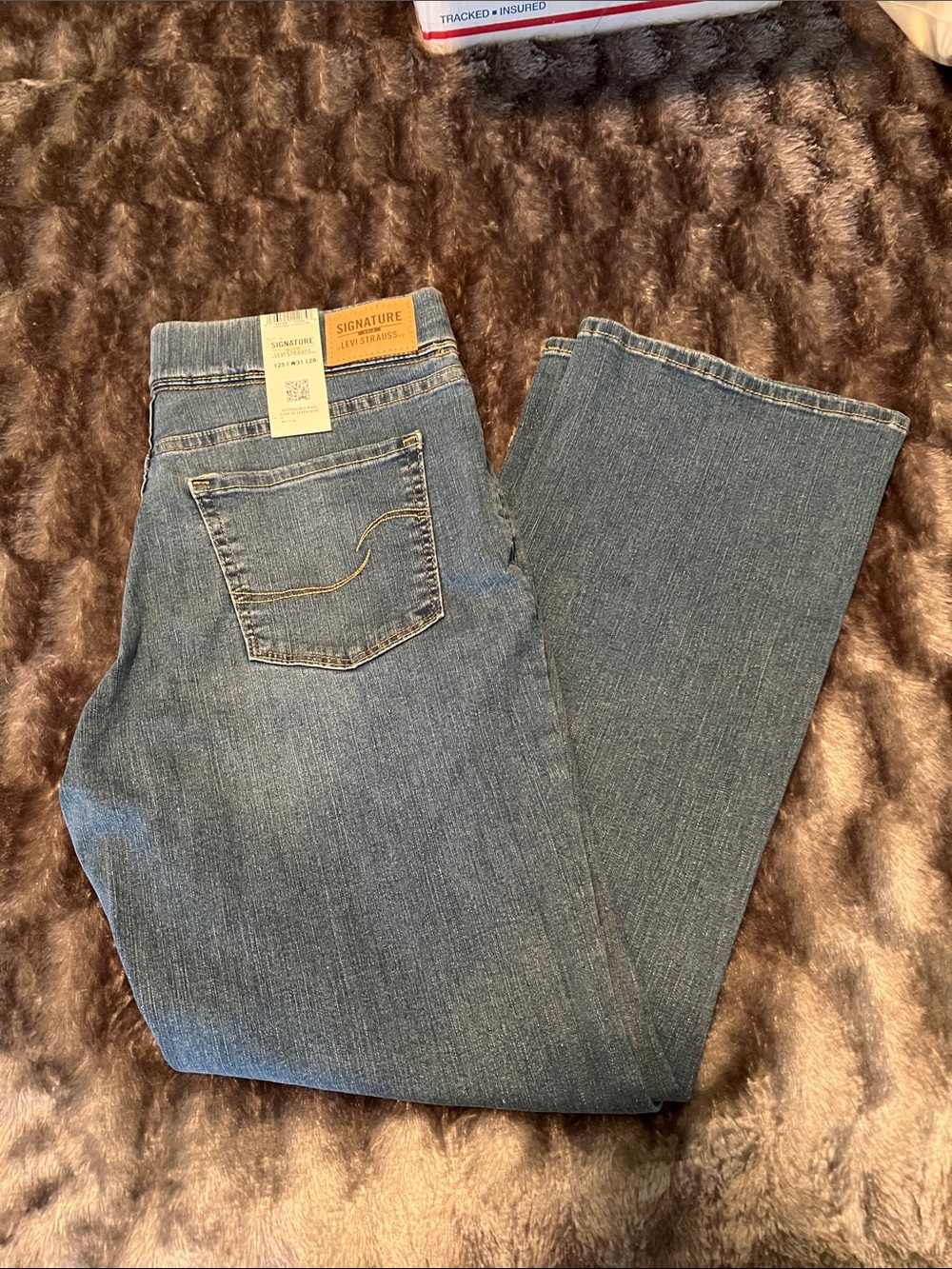 Signature by Levi Strauss Medium Blue pull-on bootcut Jeans, 12S